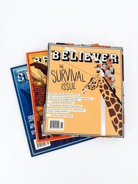 Bundle of 3 The Believer Magazines - The Survival Issue & More Vintage Style Art